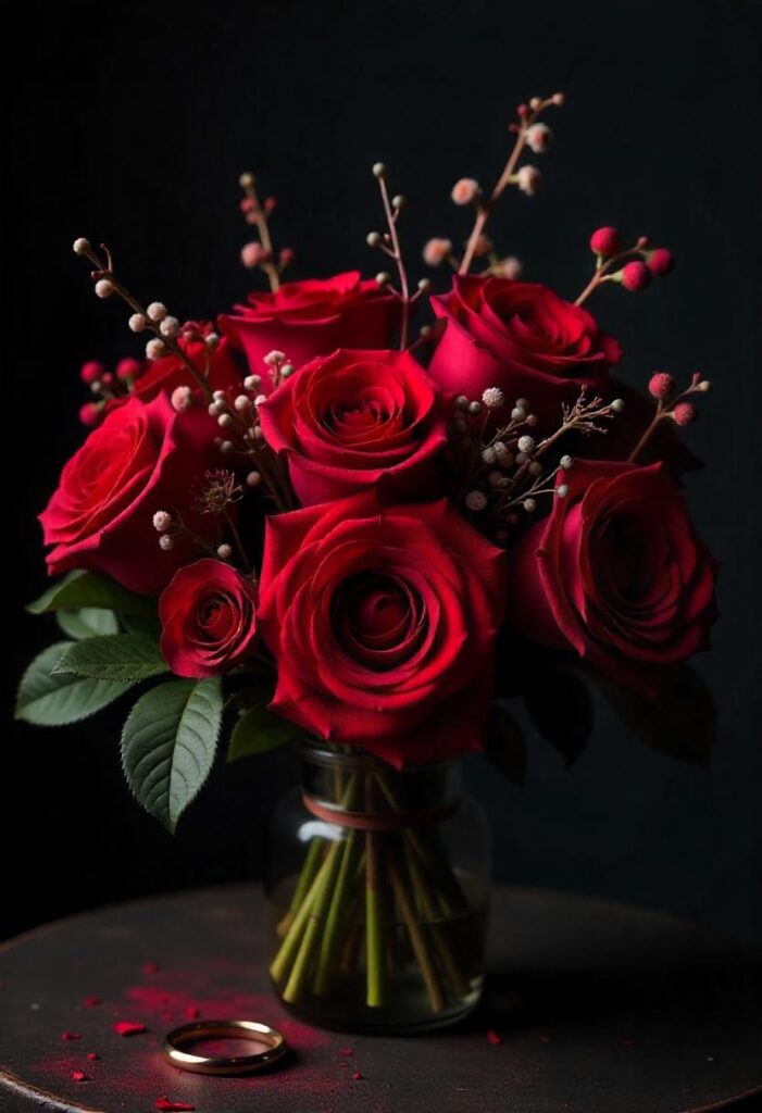 Black and Red Wedding Flower