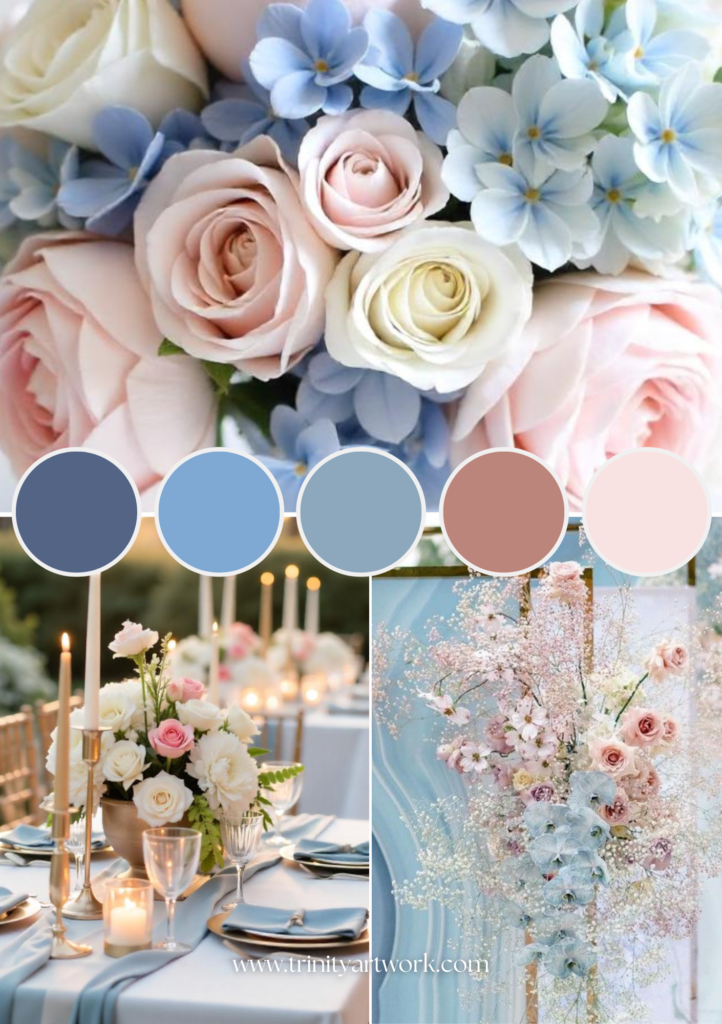 Dusty Blue and Light Pink