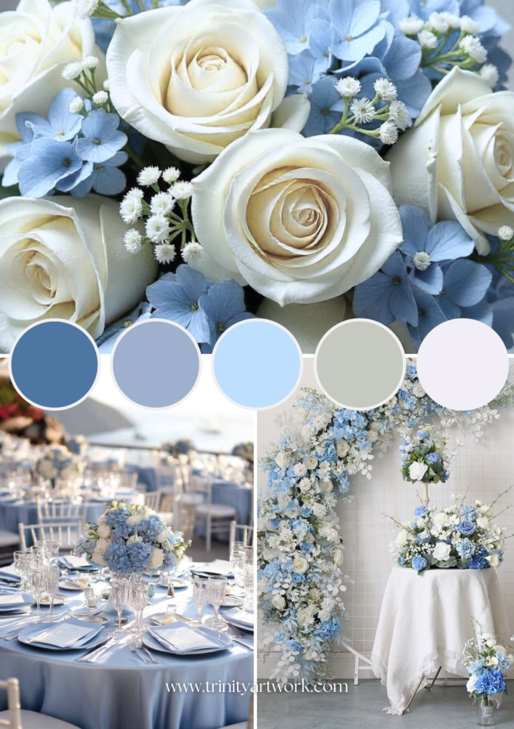 Light Blue and White