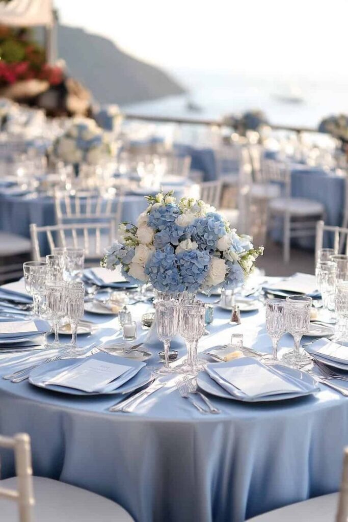 Light Blue and White Table Decor