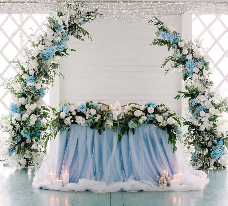 Light Blue and White Wedding Decor