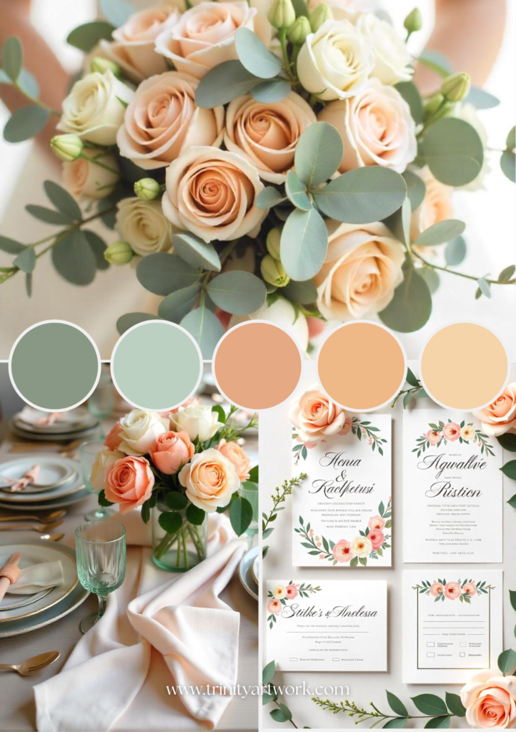 Peach and Sage Green