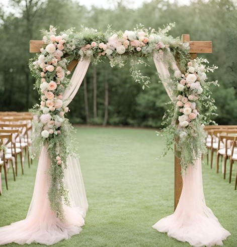 Peach and Sage Green Wedding Decor