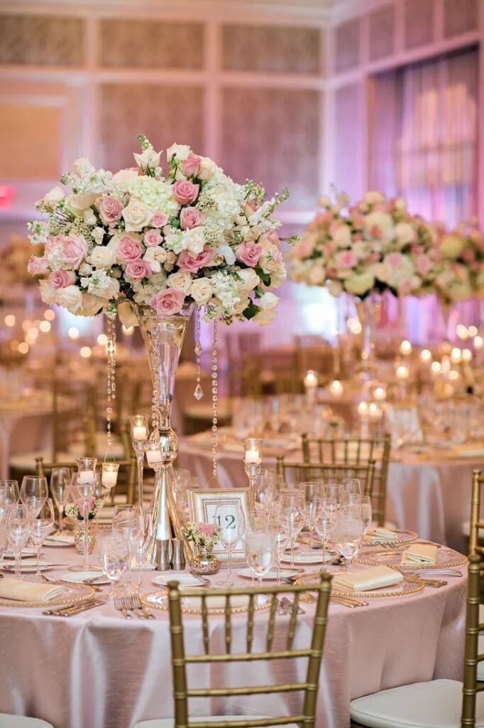 Pink and Gold Table Decoration