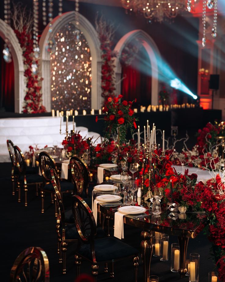 Red and Black Wedding Decoration