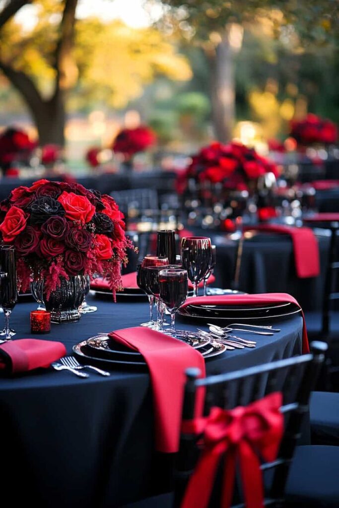 Red and Black Wedding Table