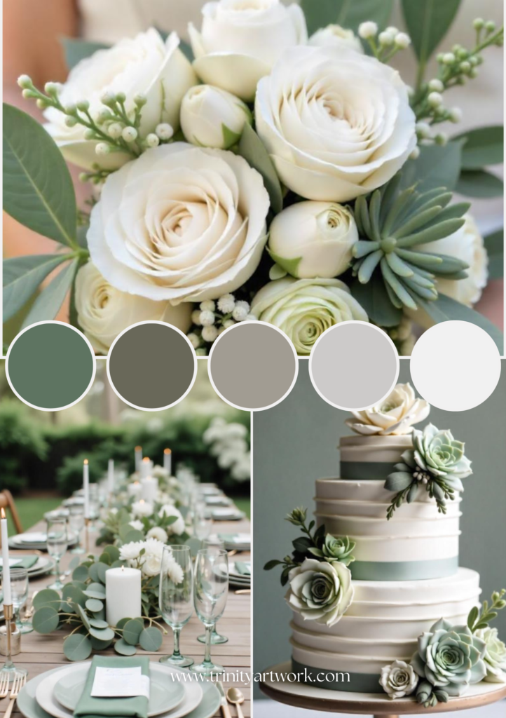 White and Sage Green