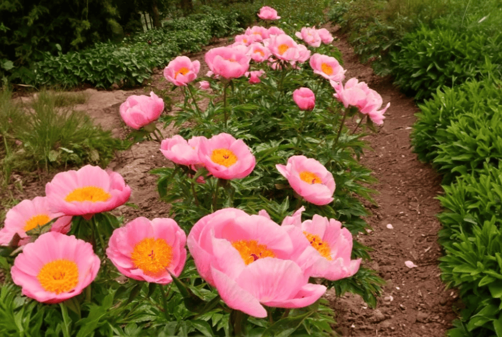 Herbaceous peonies roselette