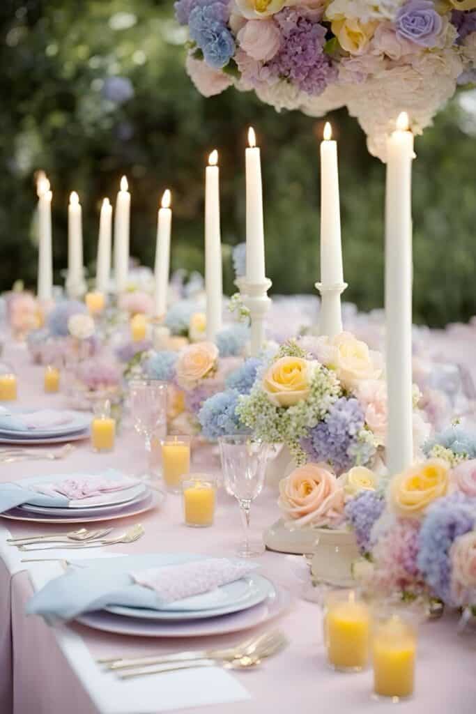 Pastel Wedding Table Decor