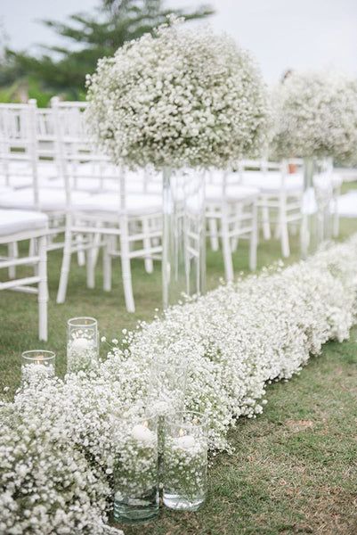 Baby breath wedding aisle decoration