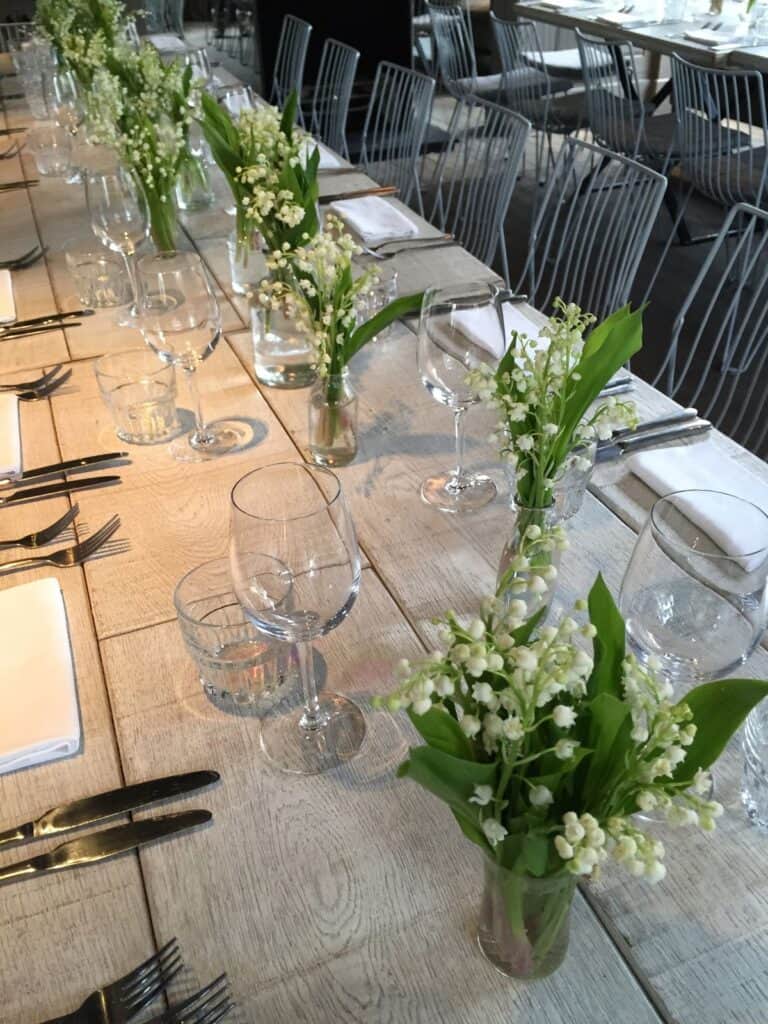 Delicate Lily of The Valley for table centerpiece