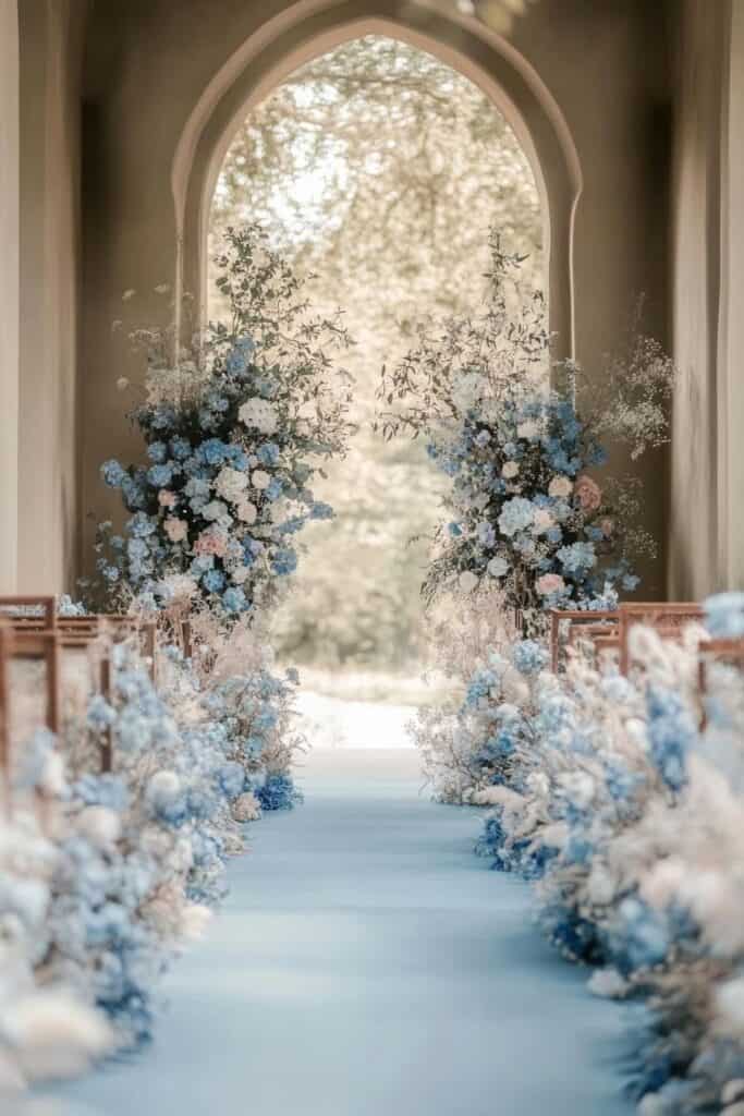 Indoor space with big window for winter wedding