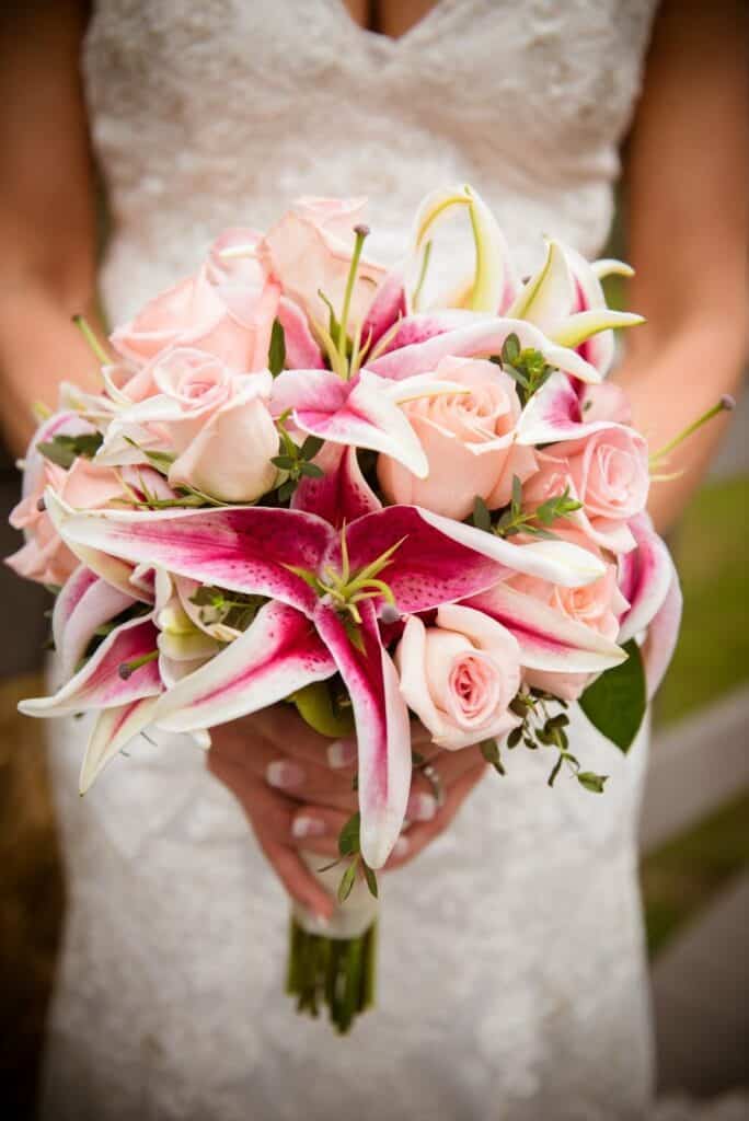 Stargazer Lilies Wedding Hand Bouquet