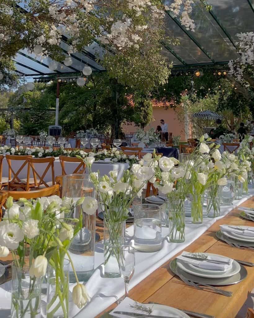 Wedding Table Decorations with Lilies