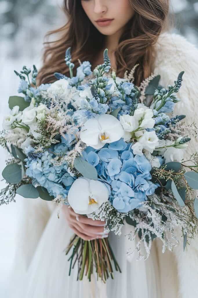Winter wedding hand bouquet