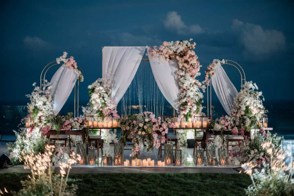 Beautiful wedding decorations at Glamp Nusa Bali