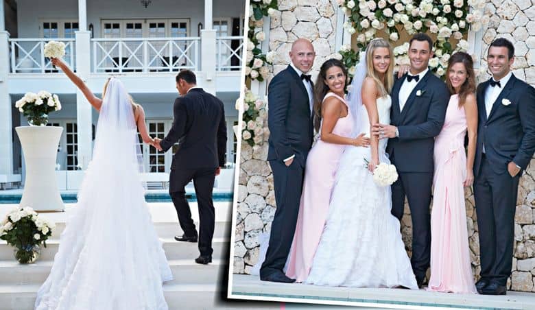 Jennifer Hawkins and Jake Wall’s Bali wedding with soft pink and white floral décor