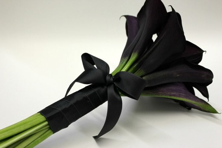 Luna Mayas Bold Wedding Bouquet Black Calla Lily