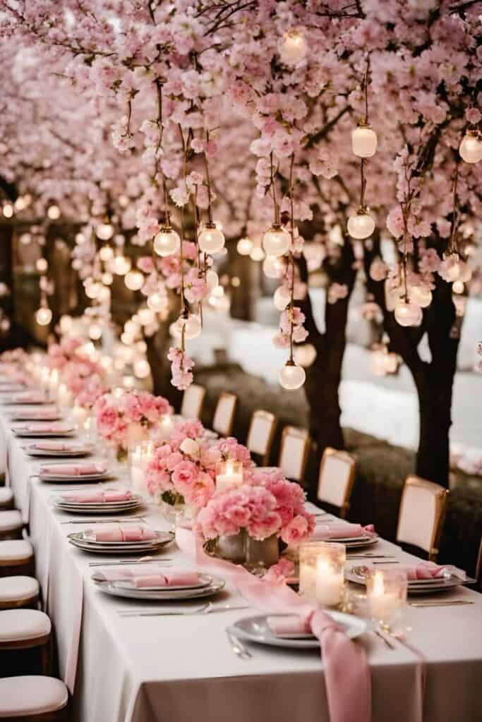 Romantic wedding table decorations